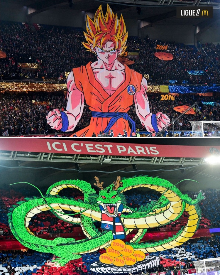逝世一周年，法甲官推曬昔日巴黎主場(chǎng)龍珠TIFO：鳥(niǎo)山明經(jīng)典永存
