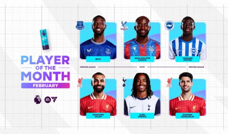 英超2月最佳候選：貝托、馬特塔、明特、薩拉赫、斯賓塞、索博